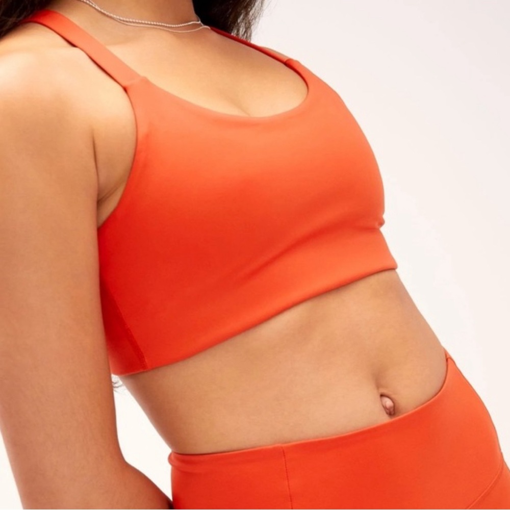 girlfriend collective tart lou bra + leggings + scrunchie